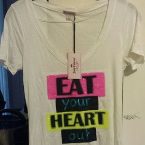 NEW!Juicy Couture "Eat Your Heart Out" sequin tee