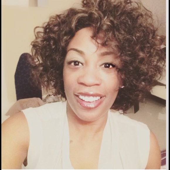 Lace front curly human hair wig.