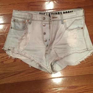 High waisted jean shorts!