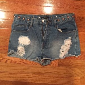High waisted Jean shorts with studs!