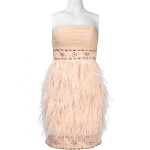 Sue Wong pink feather dress