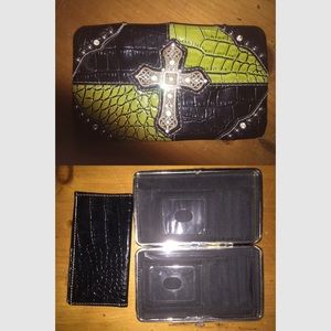 Green & Black Bling Wallet
