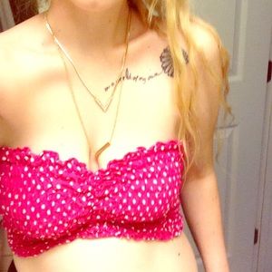 Pink polka dot festival top