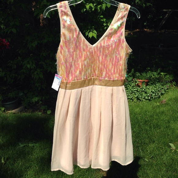 Taupe Fit and Flare Dress With Keyhole Back