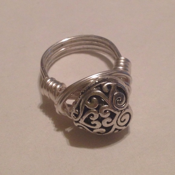 Puff Heart Wire Wrap Ring - Picture 4 of 4