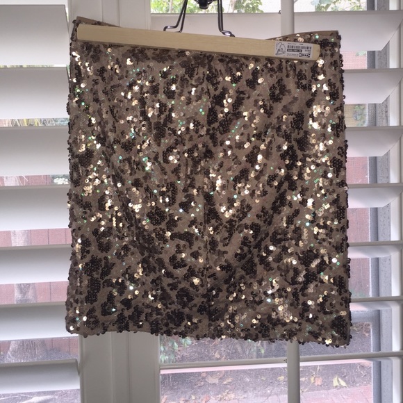 Sequin Animal Print Mini Skirt
