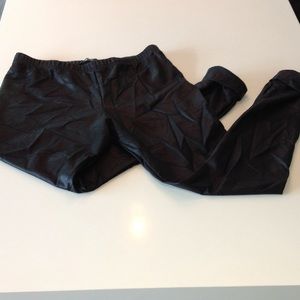 Faux Leather Scrunched  Leggings