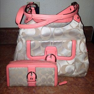 Beautiful Coach bag with matching wallet