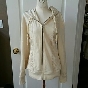 Ecru Lucky Brand zip hoodie