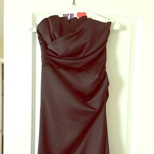 Black satin dress