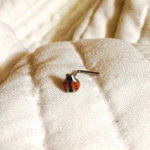 18g ladybug nose stud ! 🐞
