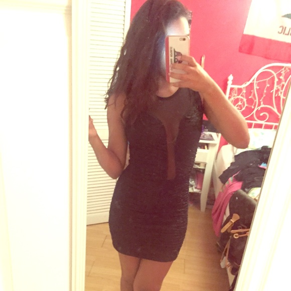 Sexy mesh short dress
