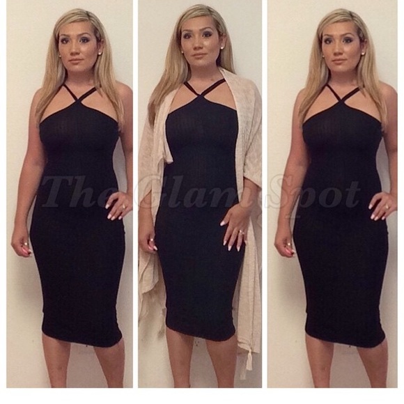 LOVELY BLACK MIDI DRESS