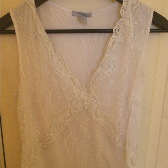 White lace tank