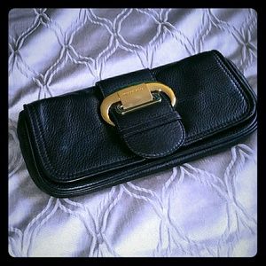 Versatile Black Leather Clutch