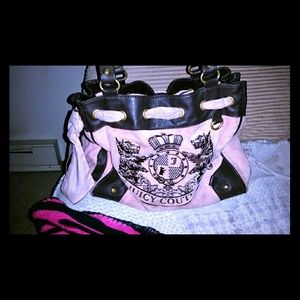 Juicy Couture Velour Pink and Brown Dreamer Bag