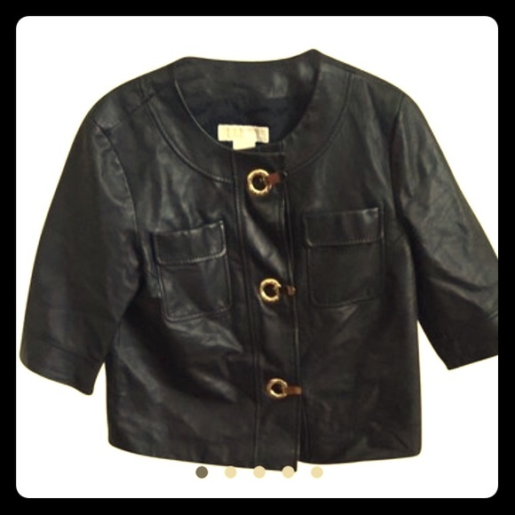 Michael Kors leather spring coat 3/4 sleeves
