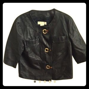 Michael Kors leather spring coat 3/4 sleeves