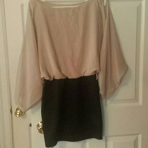 Beige and Black dress