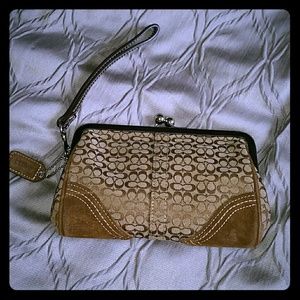 Brown Signature Wristlet