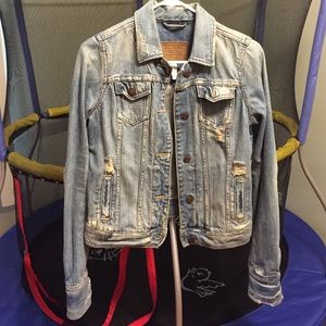 A&F Destroyed Jeans Jacket!
