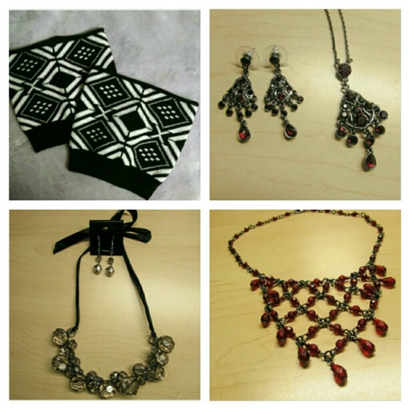Guess Jewelry - Boot topper 3 necklaces 2 pairs of earrings bundle