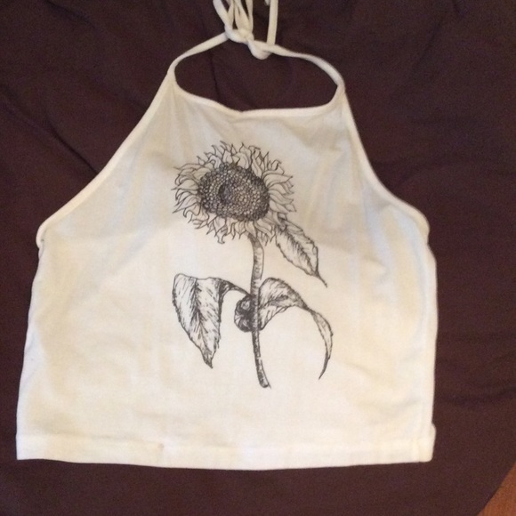 Brandy Melville john galt sunflower halter top