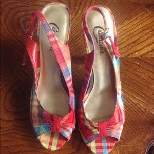 Plaid heels