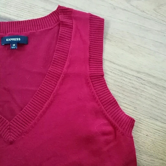 Red sweater vest from Express - super cute! - Picture 3 of 4