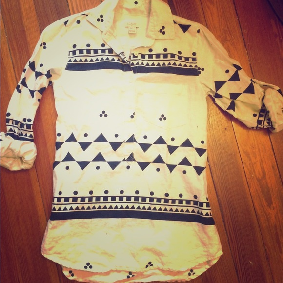 J.Crew Factory Linen Printed Popover