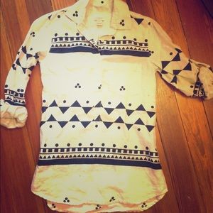 J.Crew Factory Linen Printed Popover