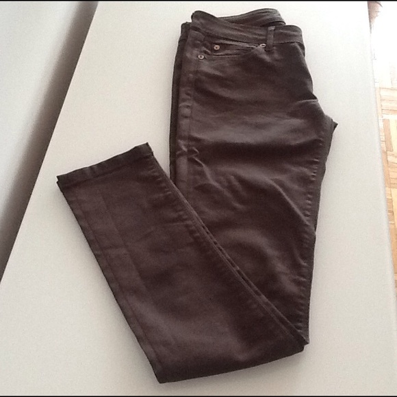 ZARA SKINNY PANTS BROWNISH PETROLEUM COLOR, SIZE 6