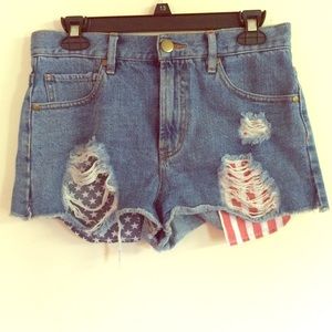 American Flag High Waisted Shorts