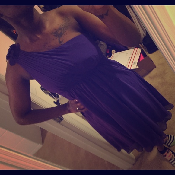 Purple chiffon bridesmaid dress