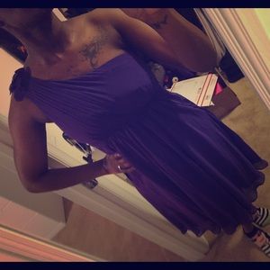 Purple chiffon bridesmaid dress