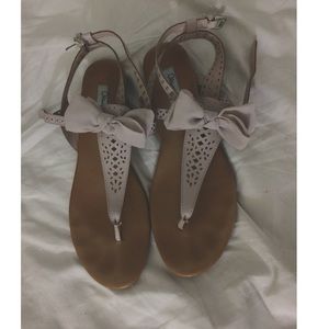 Blush sandals with bow 🎀
