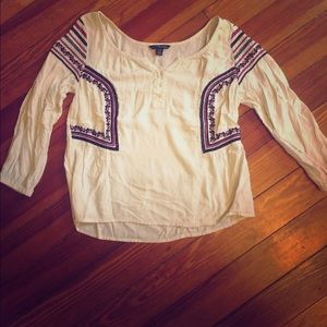 AEO Boho Embroidered Top