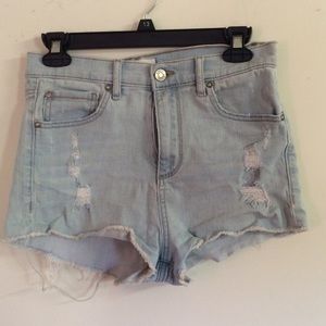 Light Wash High Waisted Shorts