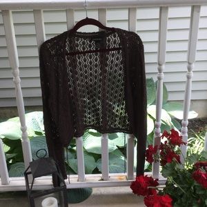 Brown Lacey shrug sweater