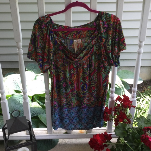 Paisley designed multi colored top