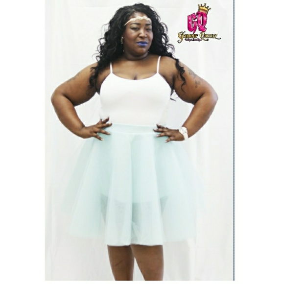 Mint tulle skirt