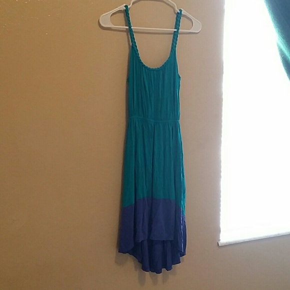 Blue casual dress.