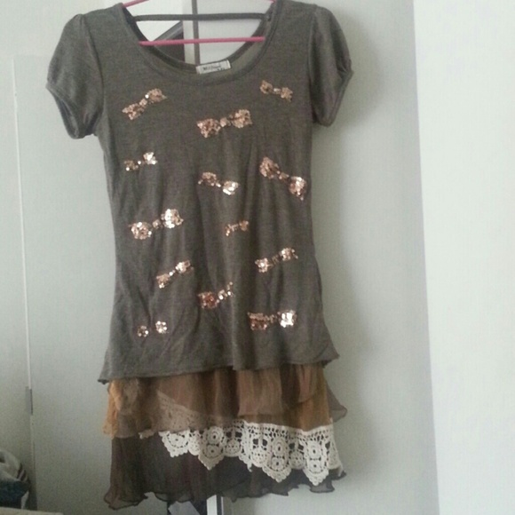 Cute bow layered dress