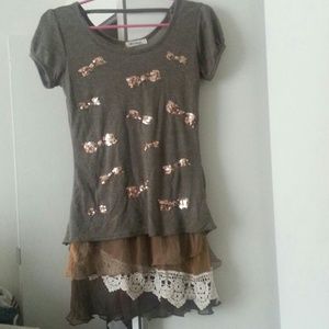 Cute bow layered dress