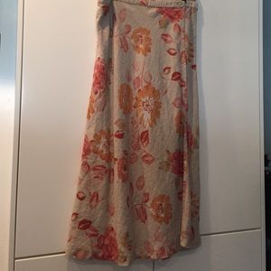 Eddie Bauer Flower Linen Maxi Skirt