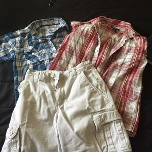 Shorts size 14 boys - 2 Shirts size 10-12