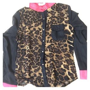 Sheer Leopard/Black/Red blouse