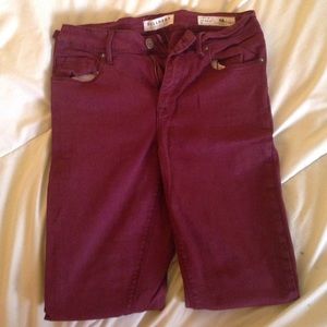 Maroon Bullhead High Rise Skinny Jeans