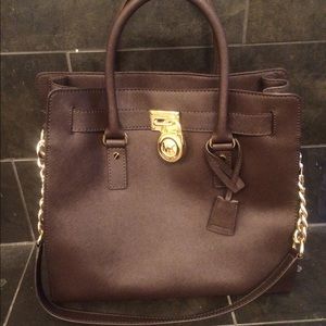Choc. Brown Hamilton Large Saffiano Leather Tote