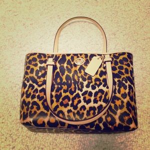 Coach Cheetah Print Leather Purse